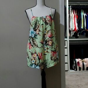 NWT Hurley tropical romper in light green sz medium